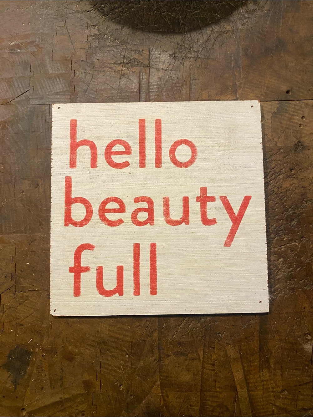 Sugarboo & Co. - “Hello Beauty Full” Wall Sign - White with Red Text